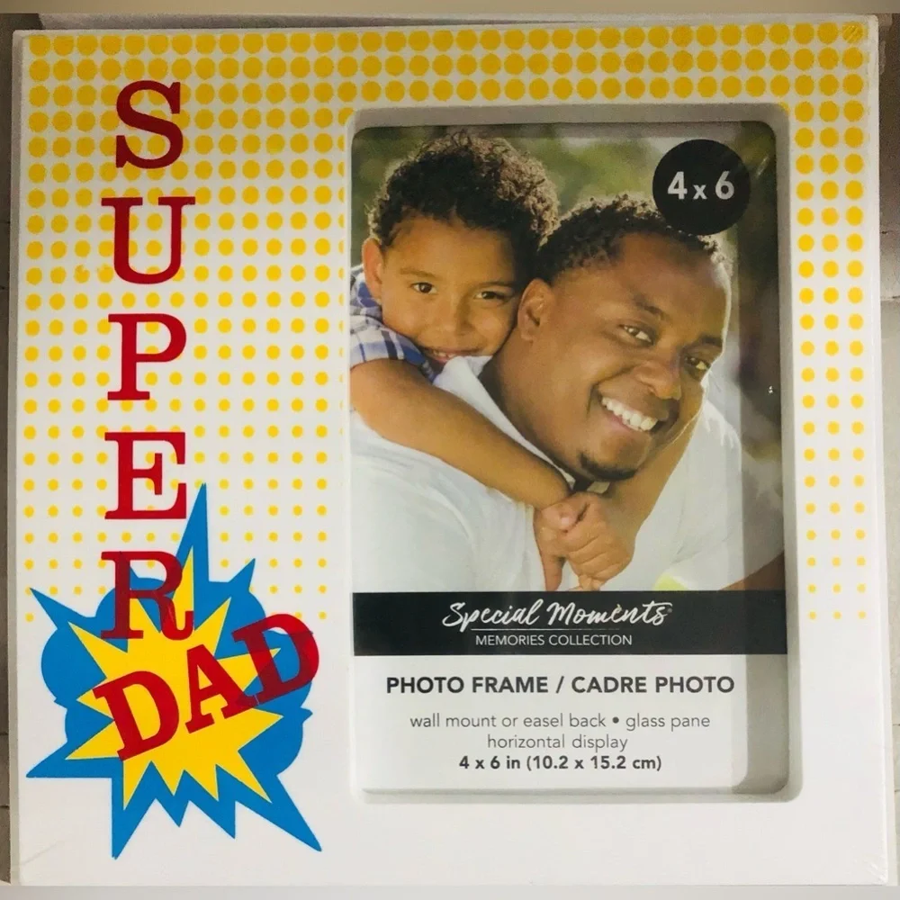 2pack Super Dad & Best Dad 4”x6”‎ Father’s day photo frames new
